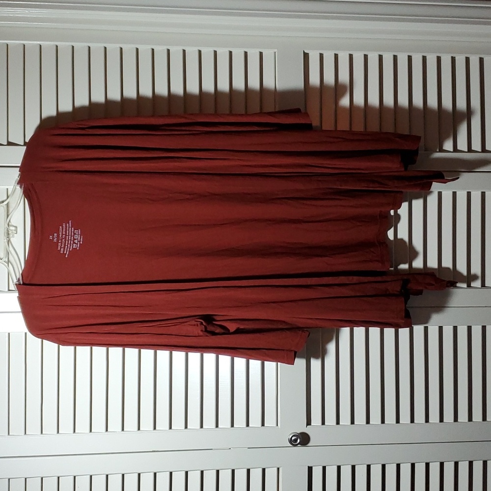 2X Burgundy Lightweight Waterfall Cardigan